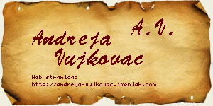 Andreja Vujkovac vizit kartica